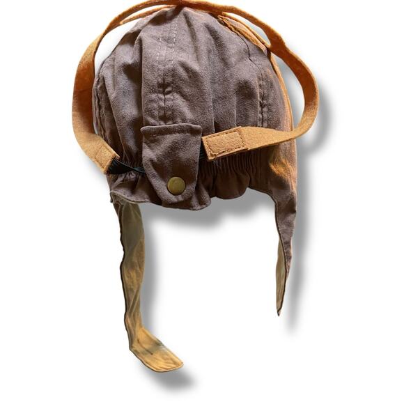 Turkish Airlines Aviator Youth Pilot Hat Cap Felt Goggles Play Natural Kids 3-12 - Picture 10 of 10